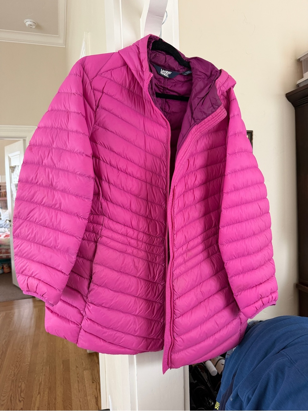 Lands' End Women's Hot Pink Packable Puffer Coat